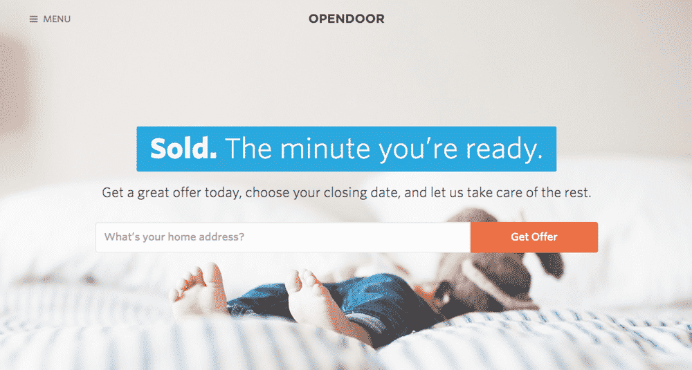 Site internet de la start-up Opendoor