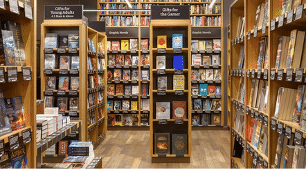 L'intérieur de la boutique Amazon books à Seattle