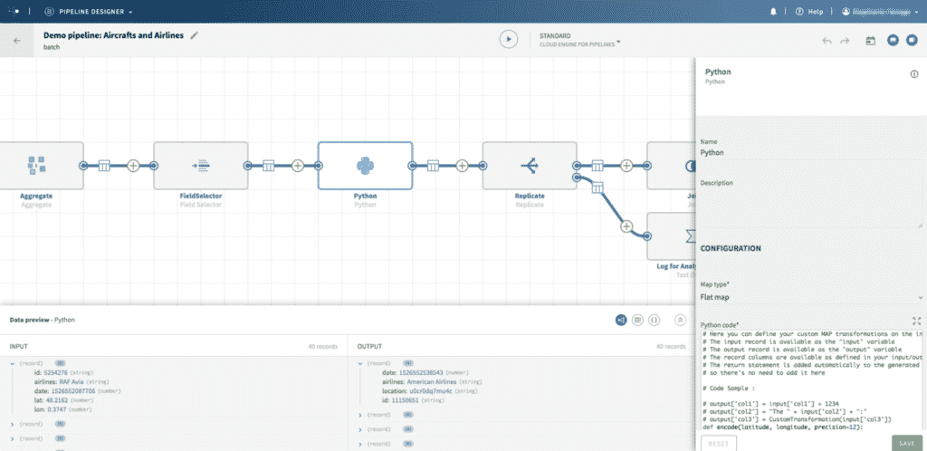 talend pipeline connecteur