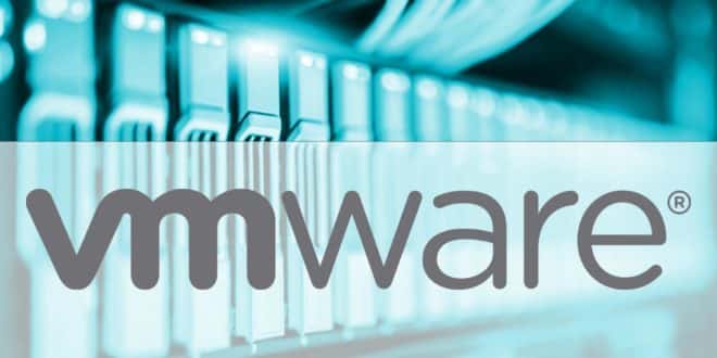 logo vmware sur fond de data center