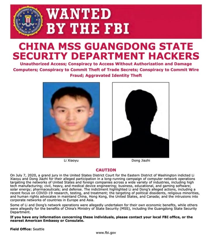 fbi hackers chinois