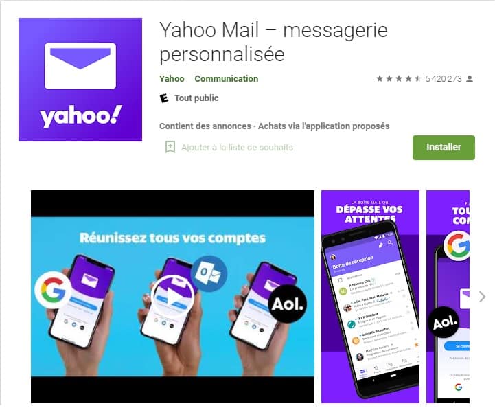 yahoo mail play store