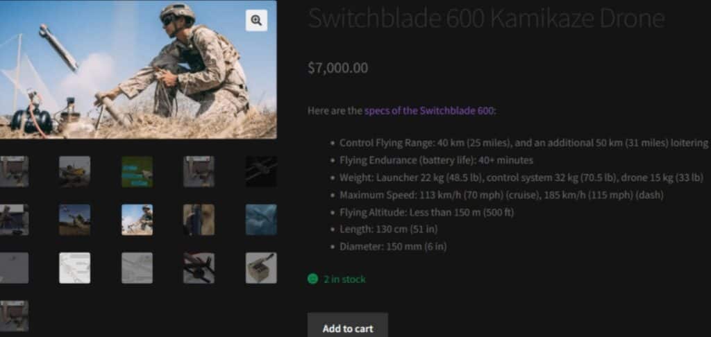 dark web switchblade drone