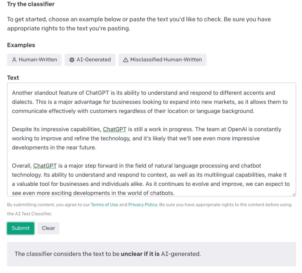 openai text classifier