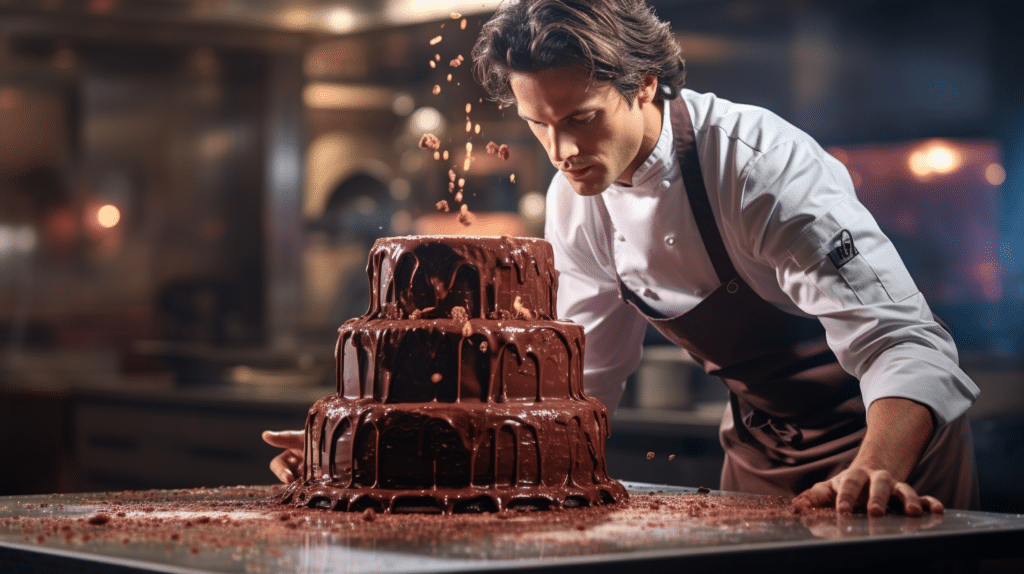 Erstellen Sie Überraschende Kochrezepte Mit Chatgpt! 1 Publithings Seo A Chef Finishes His Baking Of Chocolate Cake 0D274717 609F 4C48 9254 70Fa8Fda4E11