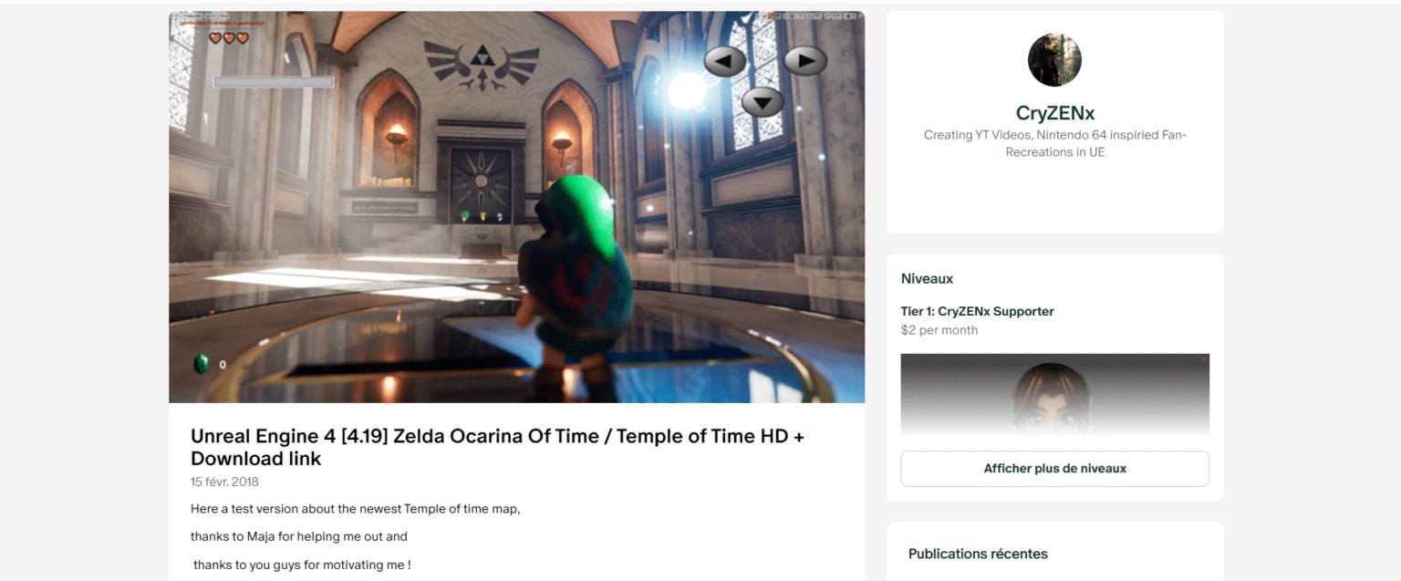 Zelda Incroyable Ocarina of Time sous UE5, sa démo est gratuite