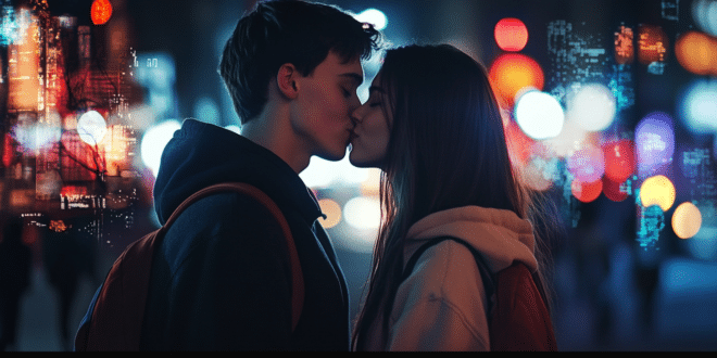 Vidéo baiser IA Saint-Valentin romantique Filmora AI Kiss
