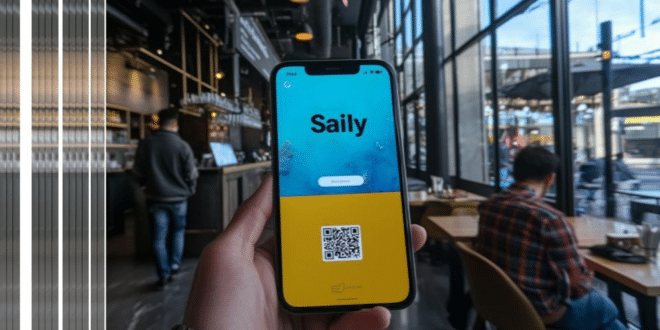 un utilisateur de Saily eSIM dans un restaurant