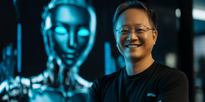 Jensen Huang souriant et confiant.