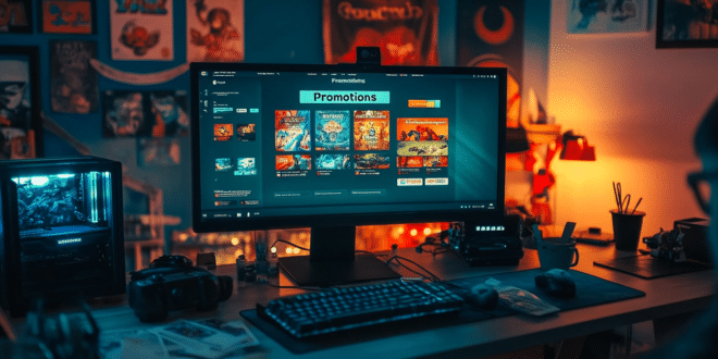 Photo d'un ordinateur affichant l'interface de plusieurs de jeux vidéos !