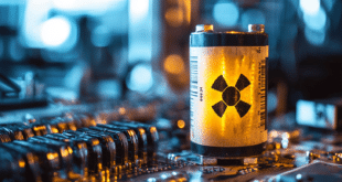 Photo d'une batterie avec marque nucléaire