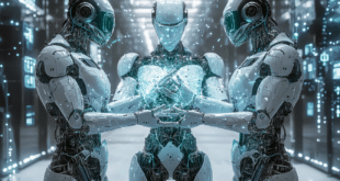 3 robots qui se connectent entre eux