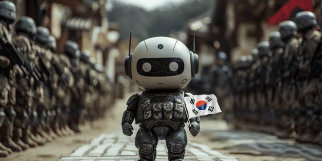 Un chatbot en place pour organiser le coup d'État avec un drapeau coréen à la main
