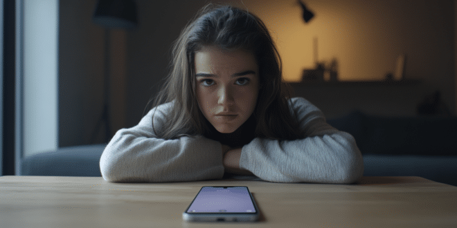 une jeune femme deçu par le Google Pixel 9a