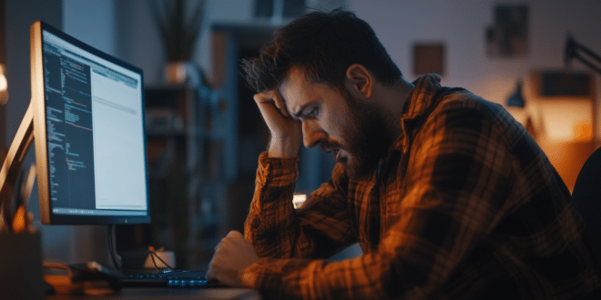 Un développeur frustré et contrarié.
