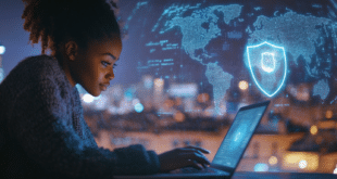 Une jeune femme utilise Obscura VPN.