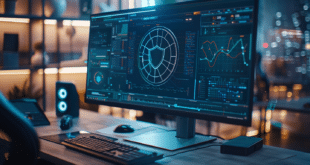 Écran d'ordinateur avec un bouclier numérique