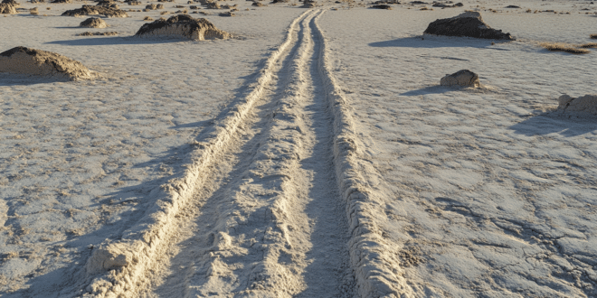Trace de travois dans le Parc national de White Sands