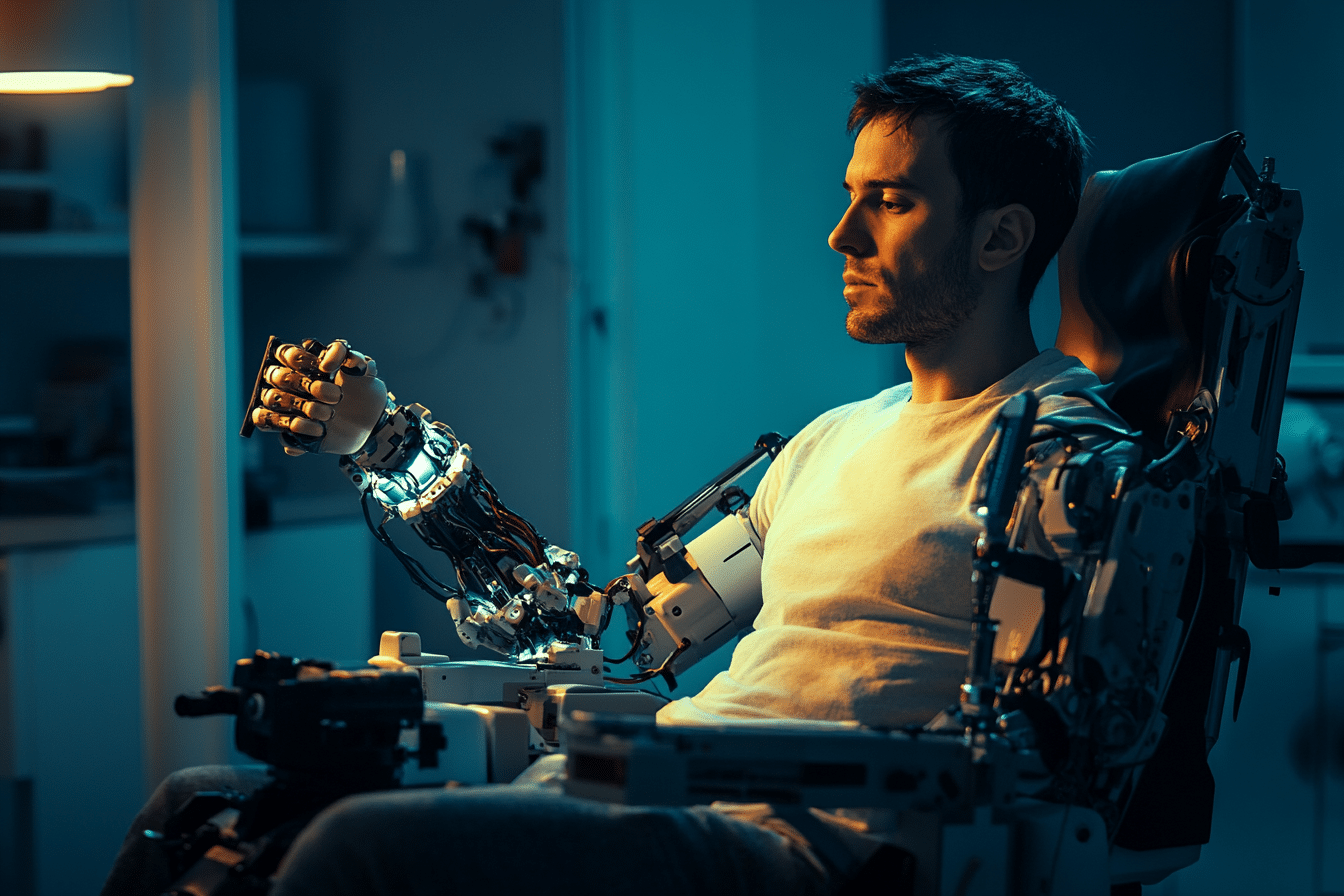 Cet homme paralysé vient de réussir à faire bouger un bras robot par la ...