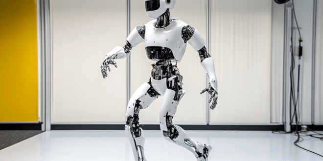 un robot humanoïde avec des articulations pouvant marcher comme un humain