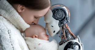 Une famille avec un Papa robot