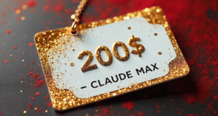 Une carte avec le montant 200$ pour Claude d'Anthropic