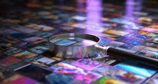 Une loupe de recherche sur des images