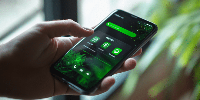 Un téléphone montrant l'interface de Proton VPN mise à jour