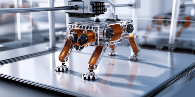 Une imprimante 3D, alimentée par l’IA, imprime un robot.