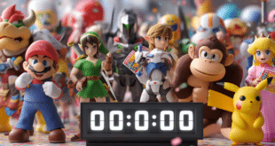 Un visuel en 3D de plusieurs personnages emblématiques des jeux Nintendo pour la Switch 2