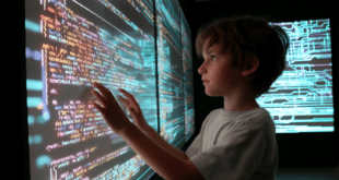 Un enfant en train de coder