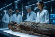 Des scientifiques analysant une momie