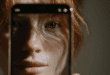 Un visage humain (ni très beau ni très laid, volontairement neutre) regarde un écran de smartphone affichant l’interface de ChatGPT.