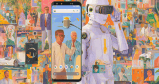 Un visuel sous forme de collage qui regroupe plusieurs éléments attendus lors de Google IO 2025, un smartphone Android, un assistant virtuel, une interface de Gemini, et autres