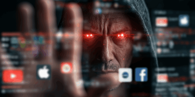 Un hacker aux yeux rouge qui met la main sur 16 milliards de données