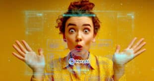 Une femme se moquant d'une interface de discussions avec Meta AI