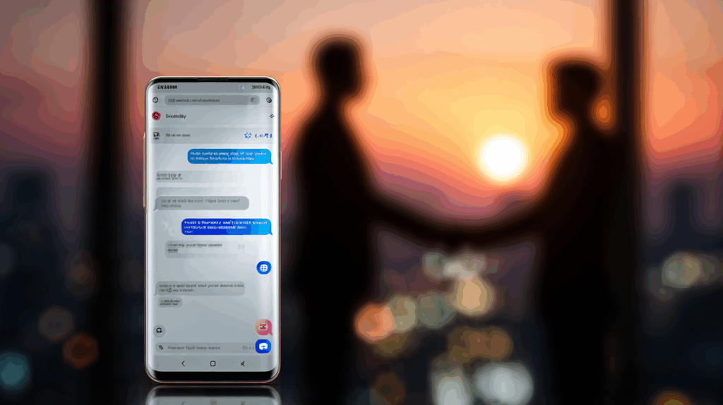 Une interface imaginaire de Perplexity sur un smartphone Samsung