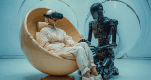 Une femme dans une capsule inteface
