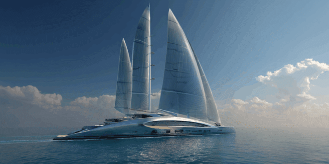 Un yacht qui navigue sur mer