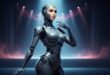 Un robot femme gris