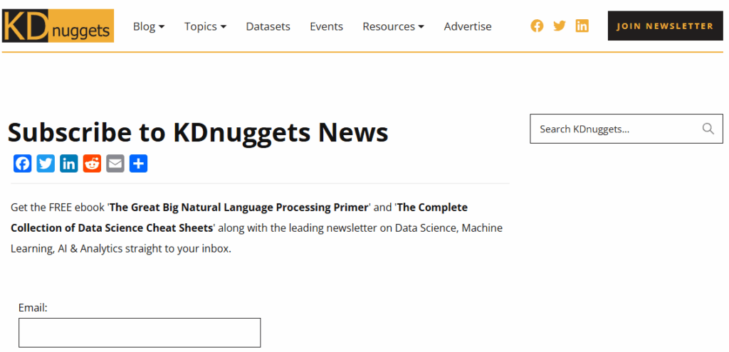 meilleures newsletters data - KDnuggets