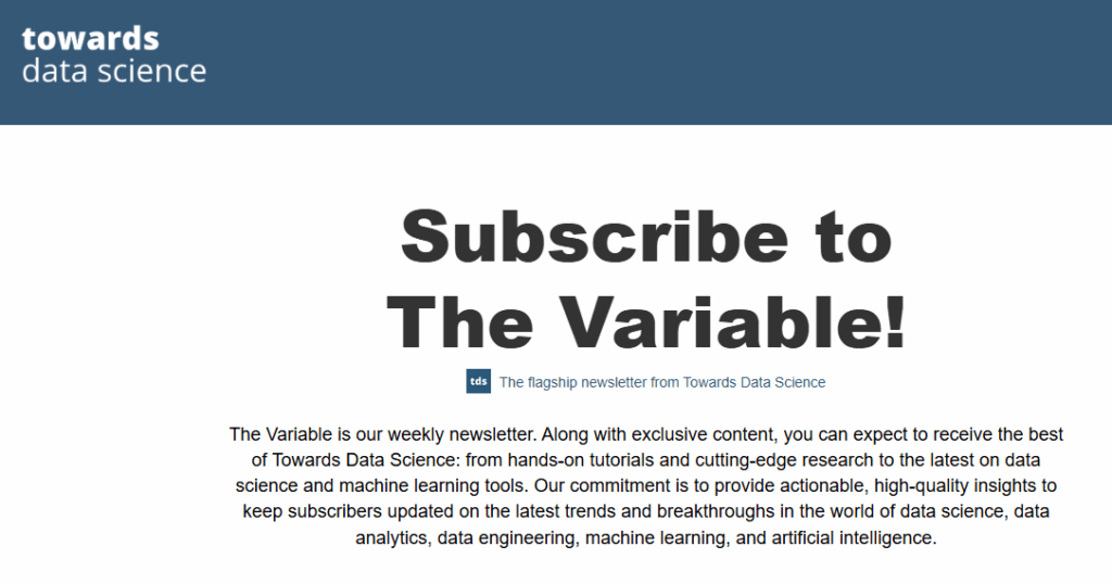meilleures newsletters data - towards data science