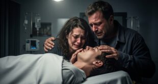 parents pleurant leur défunt fils