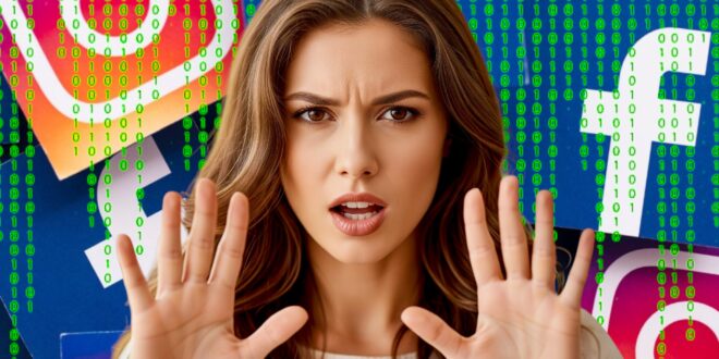 Une femme qui s'oppose avec ses mains