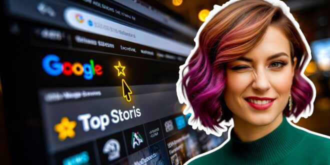 interface Google et femme qui fait un clin d'œil