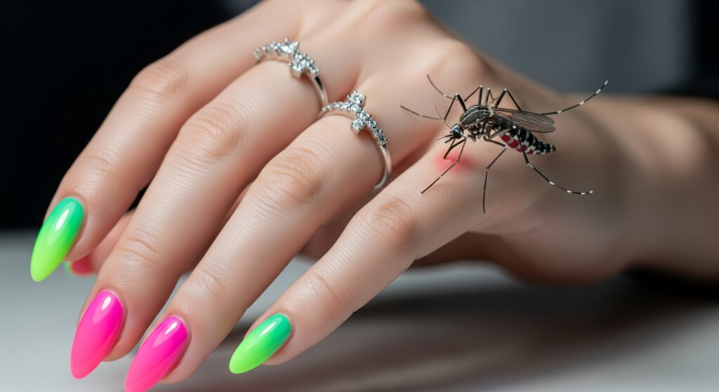 Une jolie main piquée par un moustique