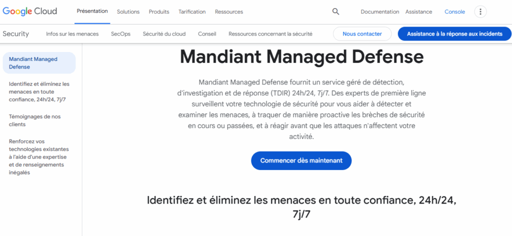 Mandiant managed defense