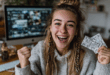 Une femme achète des billets sur Ticketmaster