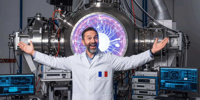 Un homme présentant fièrement la fusion nucléaire