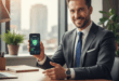 Un homme avec un téléphone protégé par NordVPN